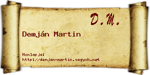 Demján Martin névjegykártya